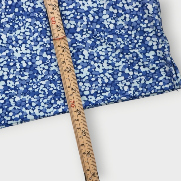 Redvanly Polo Shirt Mens Medium Blue Mazarine Blue Water Print Golf Athletic - Picture 10 of 12